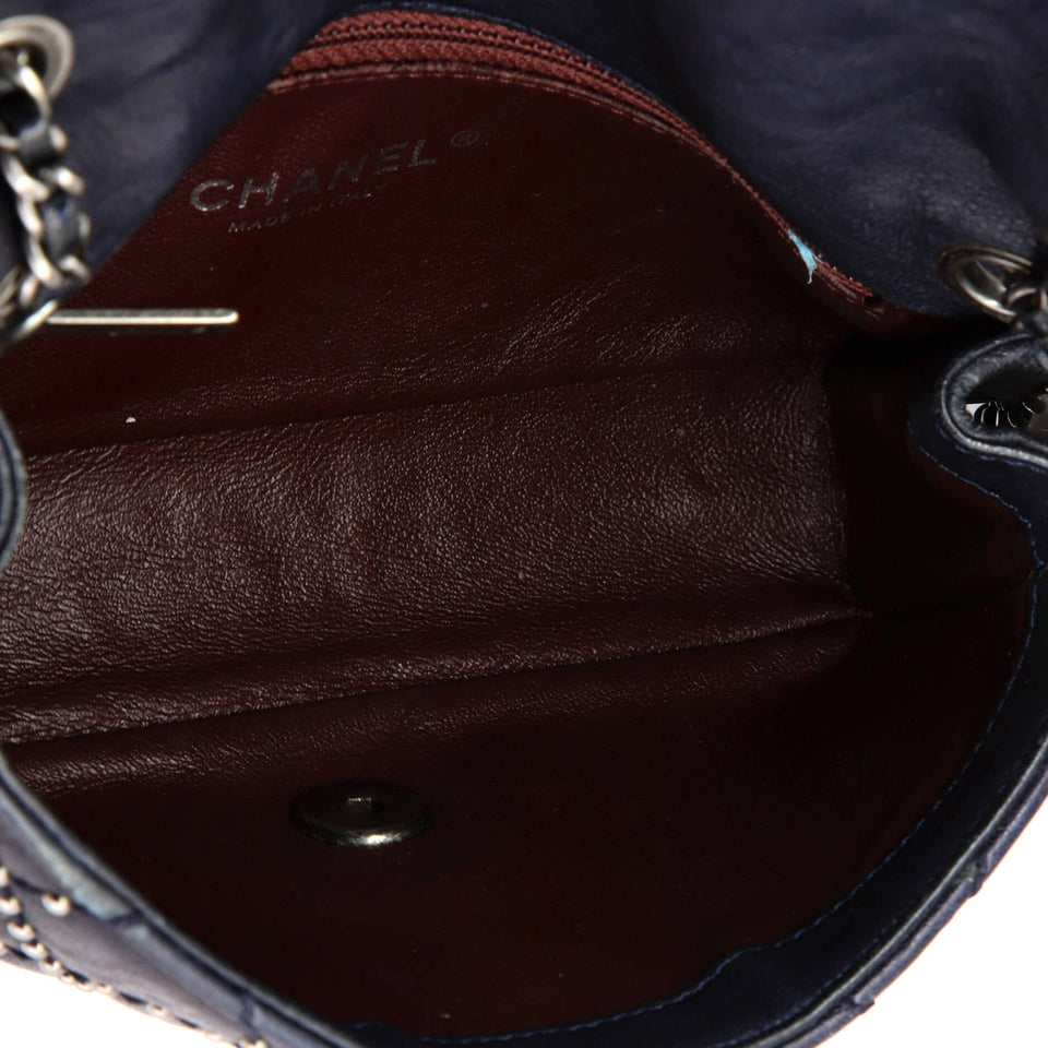 Paris-Dallas Metal Beauty Flap Bag Studded Quilted Distressed Calfskin Small