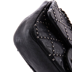 Paris-Dallas Metal Beauty Flap Bag Studded Quilted Distressed Calfskin Small