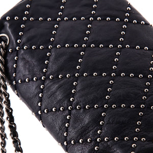 Paris-Dallas Metal Beauty Flap Bag Studded Quilted Distressed Calfskin Small