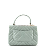 Trendy CC Top Handle Bag Chevron Lambskin Small