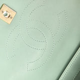 Trendy CC Top Handle Bag Chevron Lambskin Small