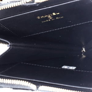 Double Heart Clutch with Chain Quilted Patent
