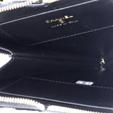 Double Heart Clutch with Chain Quilted Patent