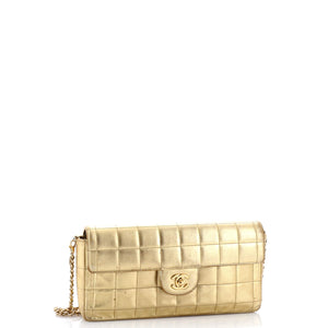 Chocolate Bar Flap Bag Quilted Lambskin East West