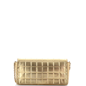 Chocolate Bar Flap Bag Quilted Lambskin East West