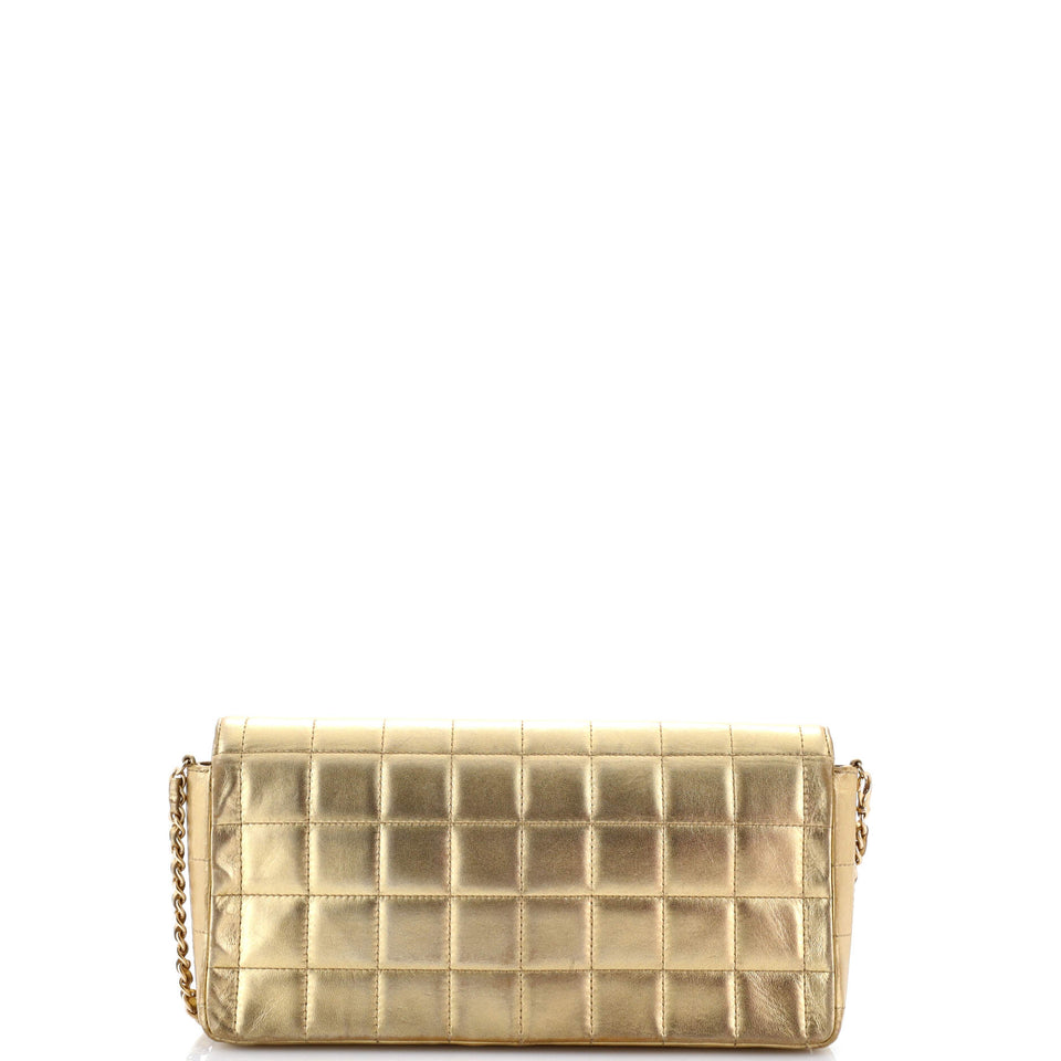 Chocolate Bar Flap Bag Quilted Lambskin East West