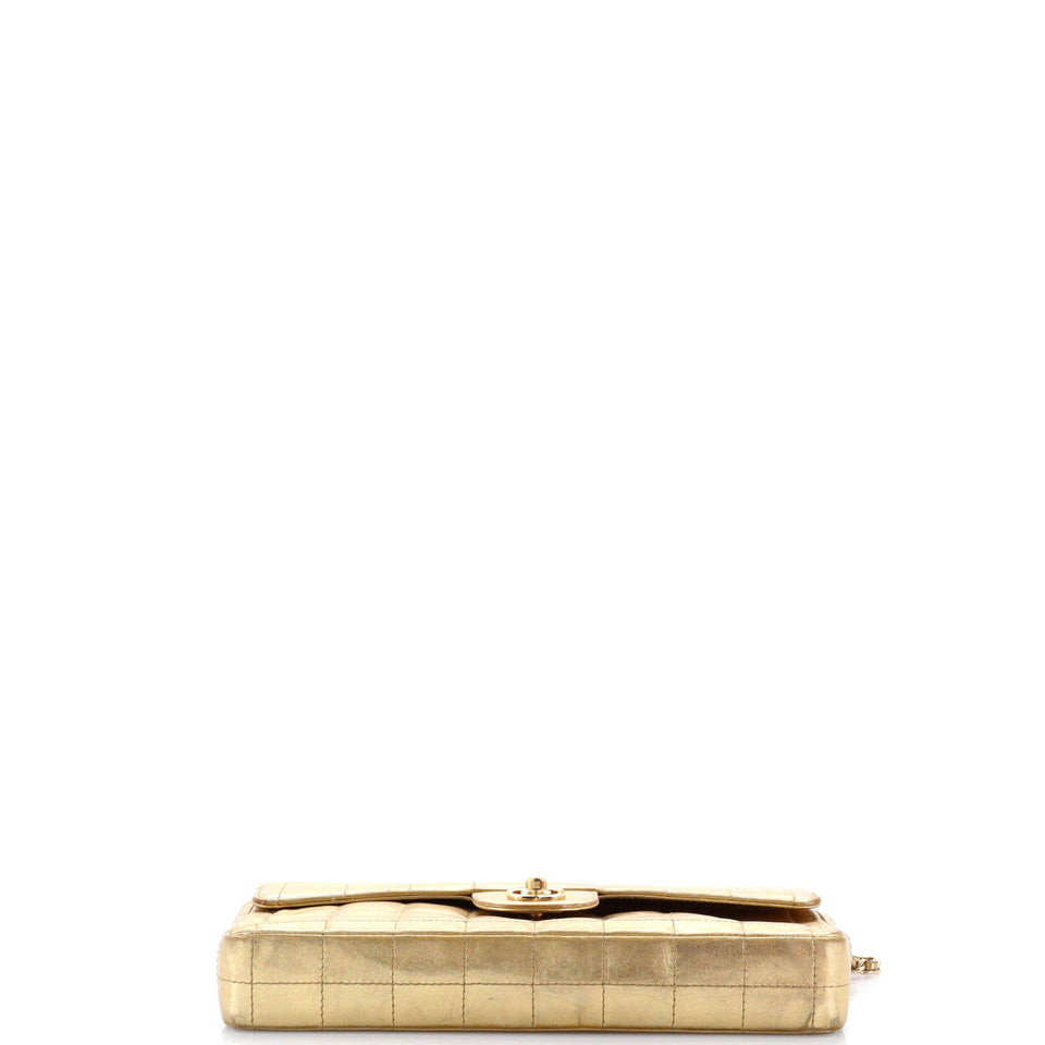 Chocolate Bar Flap Bag Quilted Lambskin East West