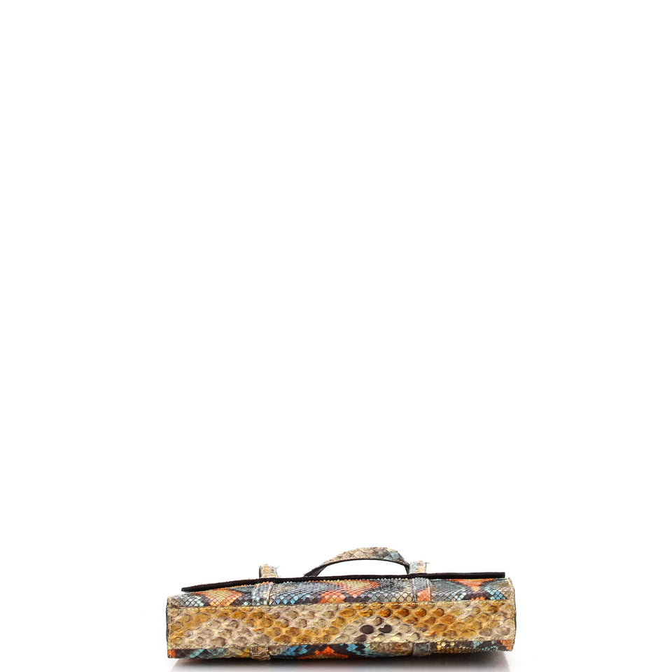 Vintage CC Flap Handle Tote Python Mini