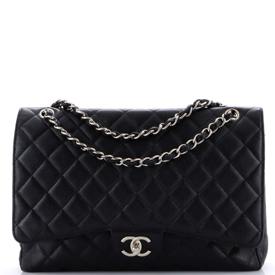 Classic Double Flap Bag Quilted Caviar Maxi