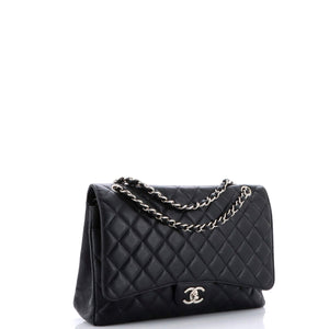 Classic Double Flap Bag Quilted Caviar Maxi
