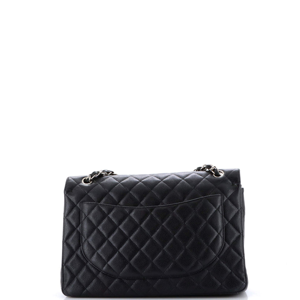 Classic Double Flap Bag Quilted Caviar Maxi