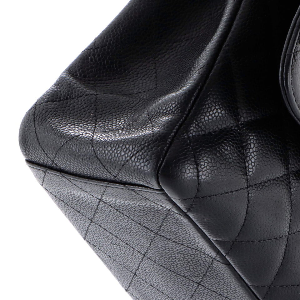 Classic Double Flap Bag Quilted Caviar Maxi