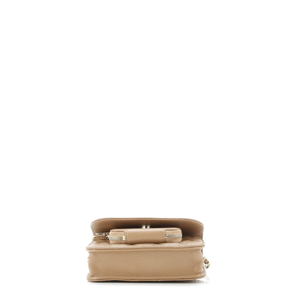 Business Affinity Flap Clutch with Chain Quilted Caviar