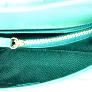 Coco Top Handle Bag Quilted Caviar with Lizard Embossed Handle Small