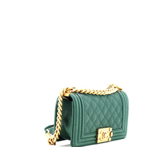 Boy Flap Bag Quilted Caviar Small