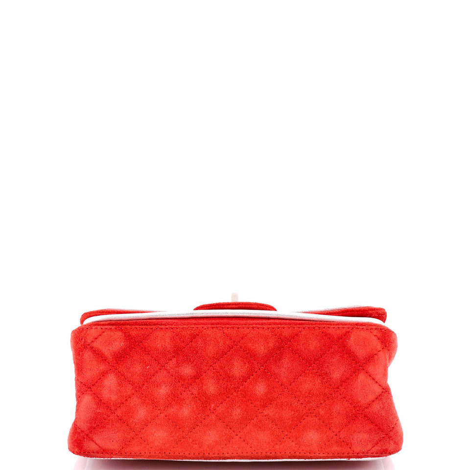 Reissue 2.55 Flap Bag Quilted Suede with Metallic Calfskin 224