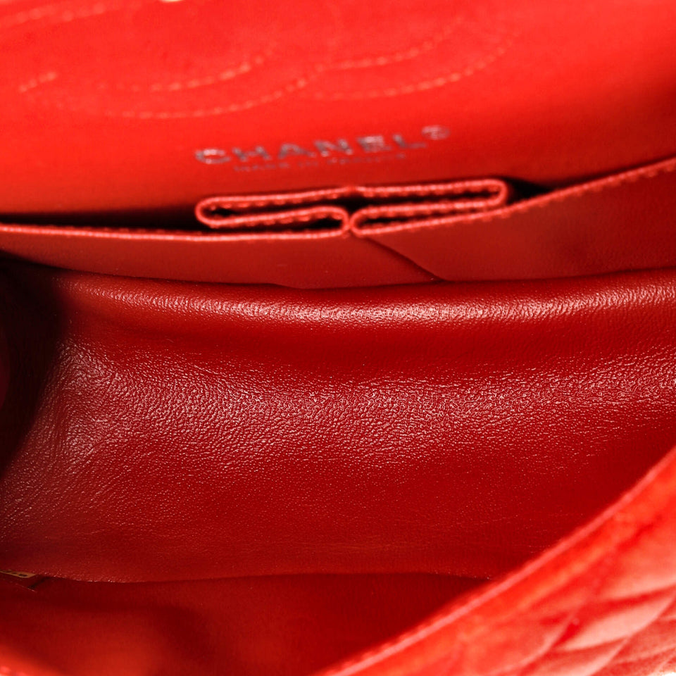 Reissue 2.55 Flap Bag Quilted Suede with Metallic Calfskin 224