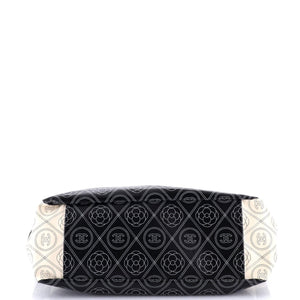 Logo Camellia Shopping Tote Printed Coated Canvas Medium