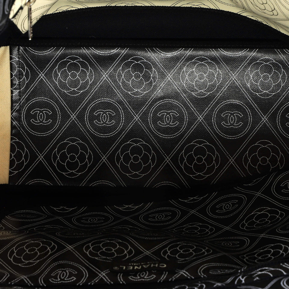 Logo Camellia Shopping Tote Printed Coated Canvas Medium