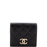 Crystal CC Bifold Wallet Quilted Lambskin Compact