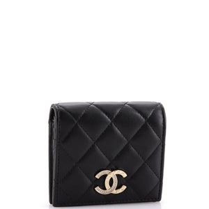 Crystal CC Bifold Wallet Quilted Lambskin Compact