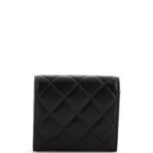 Crystal CC Bifold Wallet Quilted Lambskin Compact