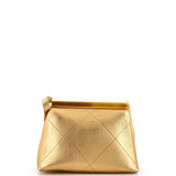 Logo Kisslock Frame Bag Quilted Calfskin Small