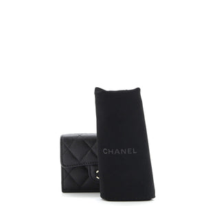 Trifold Classic Flap Wallet Quilted Caviar Small
