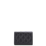 Trifold Classic Flap Wallet Quilted Caviar Small