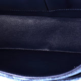 Camellia Classic Double Flap Bag Quilted Printed Denim Medium