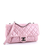 Pleated Chain Flap Bag Quilted Calfskin Medium