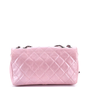 Pleated Chain Flap Bag Quilted Calfskin Medium