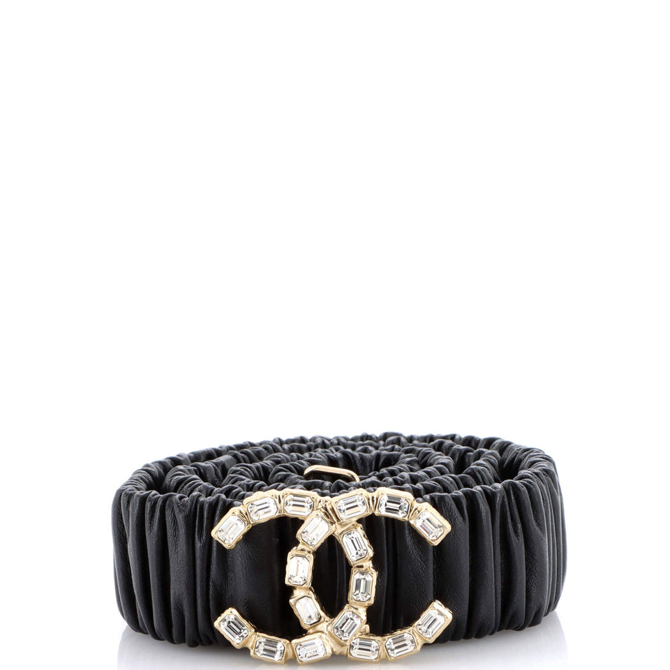 CC Elastic Belt Leather with Metal and Crystals 75