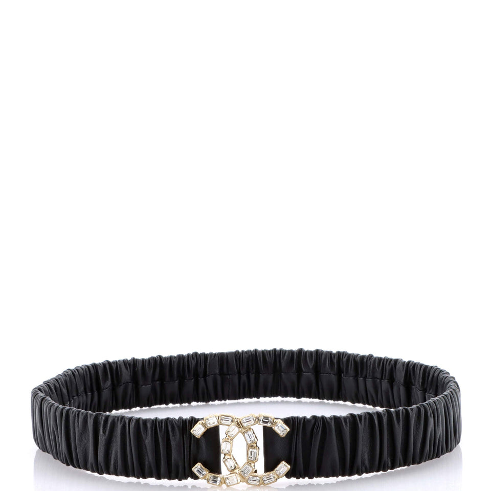 CC Elastic Belt Leather with Metal and Crystals 75
