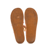 Women's Cord Velcro Mule Sandals Quilted Leather
