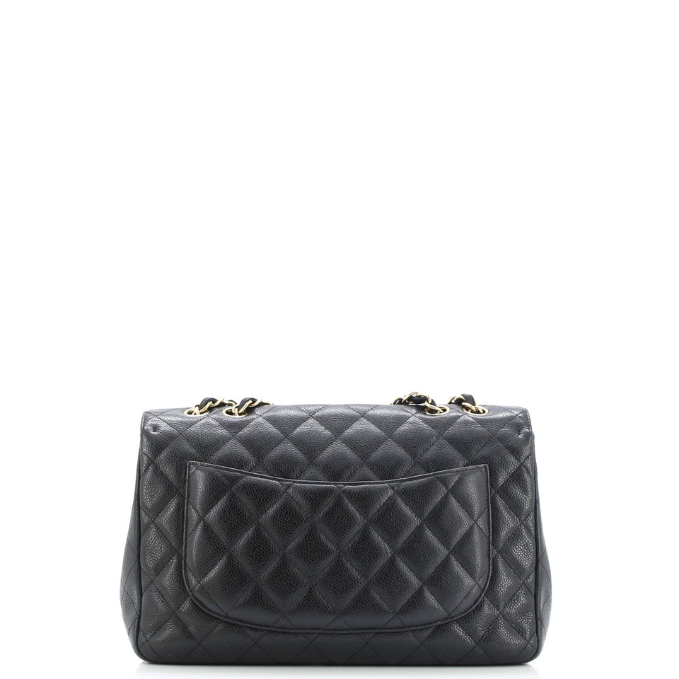 Classic Single Flap Bag Quilted Caviar Jumbo