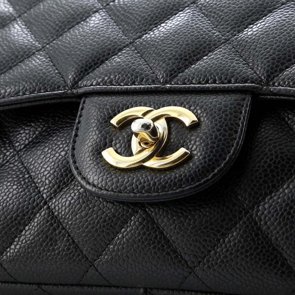 Classic Single Flap Bag Quilted Caviar Jumbo