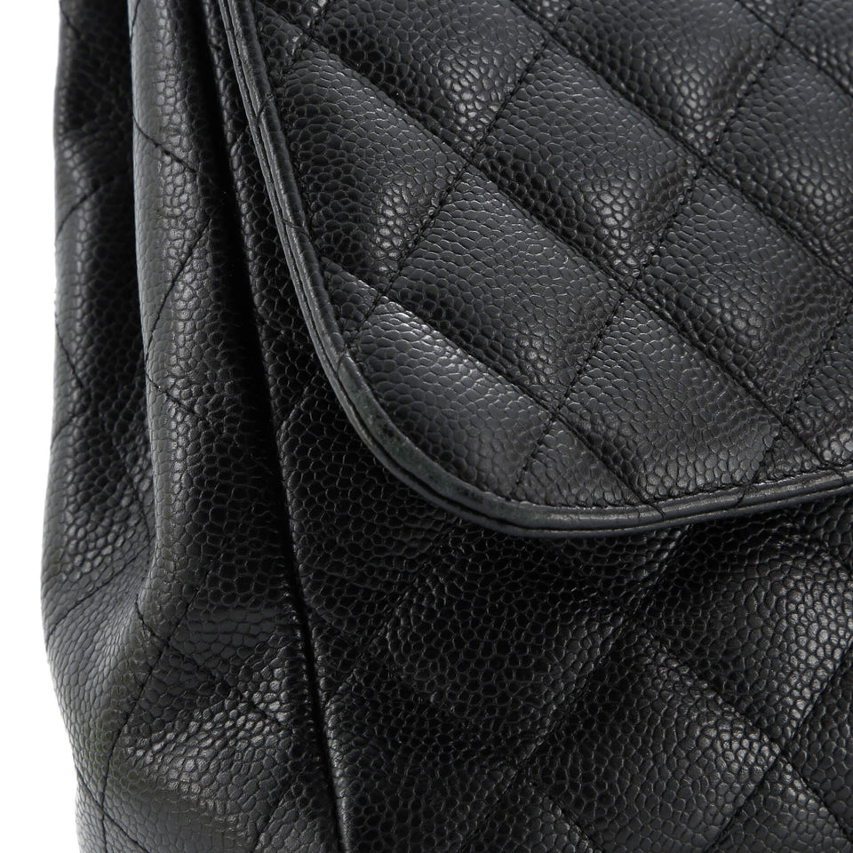 Classic Single Flap Bag Quilted Caviar Jumbo