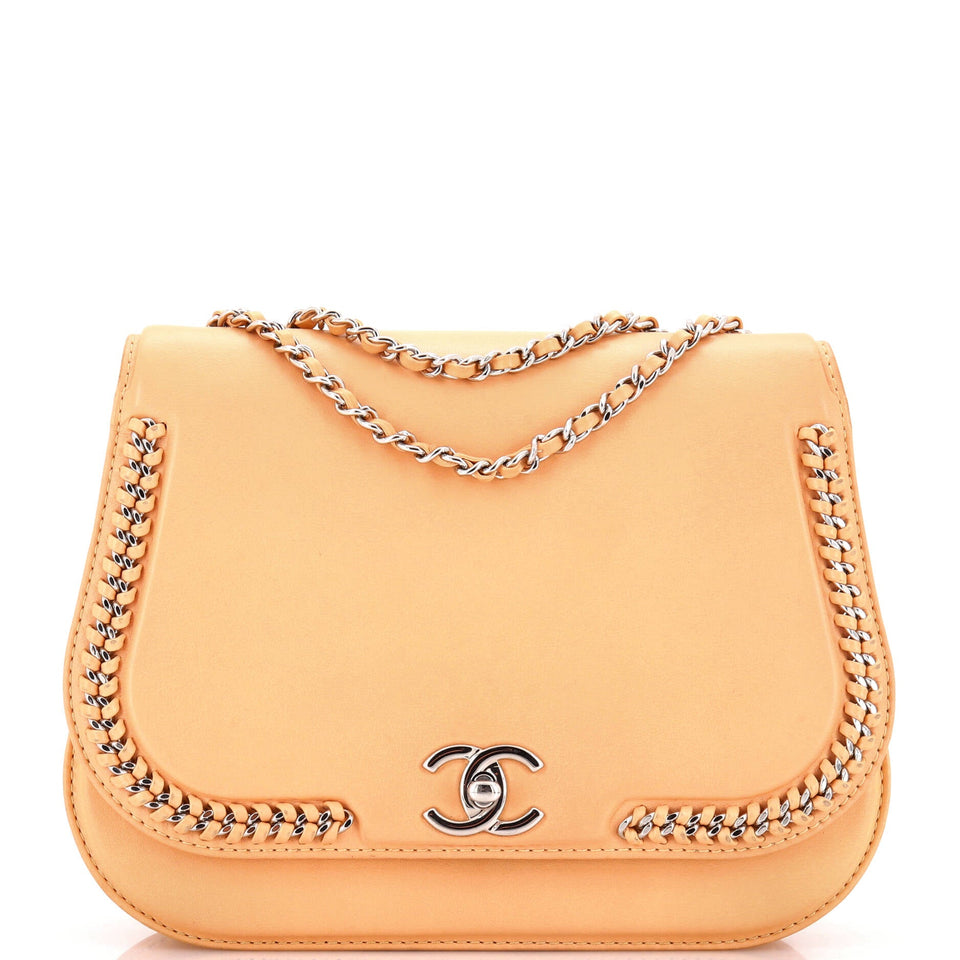 Braided Chic Flap Bag Calfskin Small