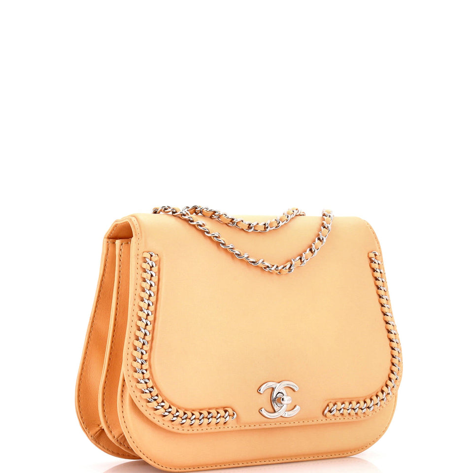 Braided Chic Flap Bag Calfskin Small