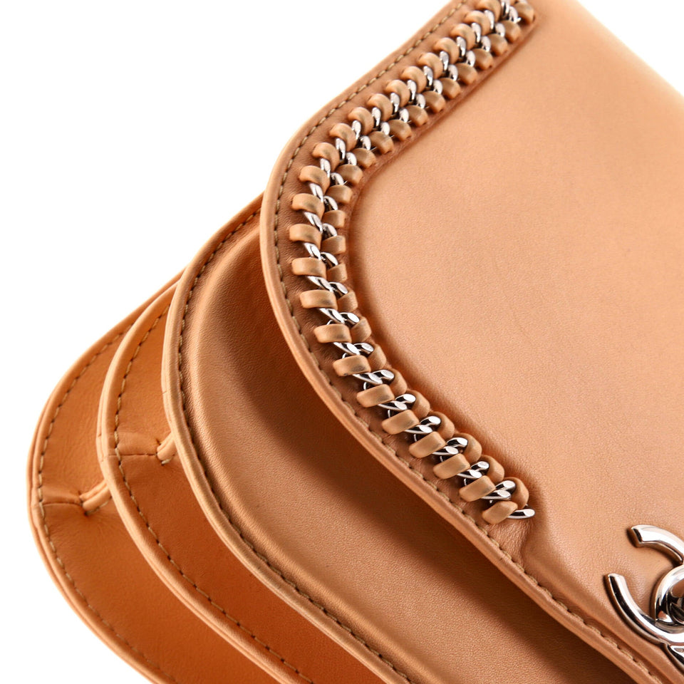 Braided Chic Flap Bag Calfskin Small