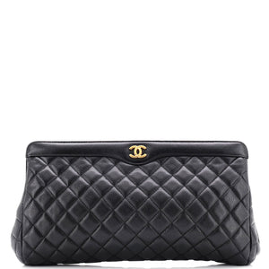 CC Frame Clutch Quilted Caviar Large