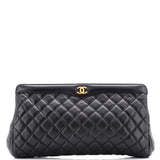 CC Frame Clutch Quilted Caviar Large