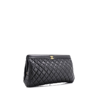 CC Frame Clutch Quilted Caviar Large