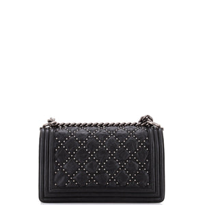 Boy Flap Bag Studded Quilted Distressed Calfskin Old Medium