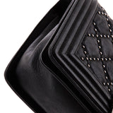 Boy Flap Bag Studded Quilted Distressed Calfskin Old Medium
