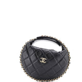 Chain Around Hobo Pouch Quilted Lambskin Mini