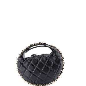 Chain Around Hobo Pouch Quilted Lambskin Mini