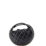 Chain Around Hobo Pouch Quilted Lambskin Mini