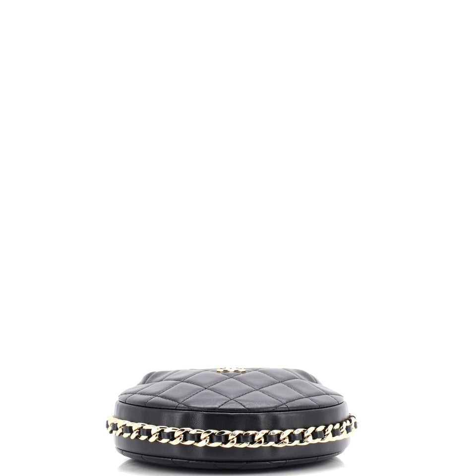 Chain Around Hobo Pouch Quilted Lambskin Mini